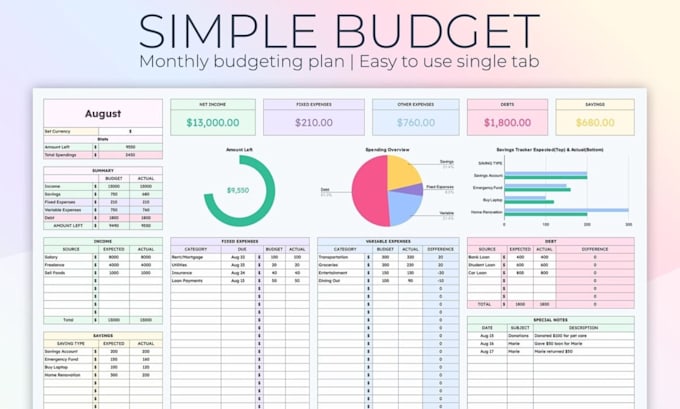 automate google excel net worth finance tracker budget spreadsheet