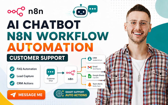build ai chatbot n8n workflow automation customer support integration