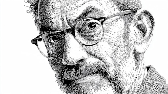 draw a wsj style hedcut portrait