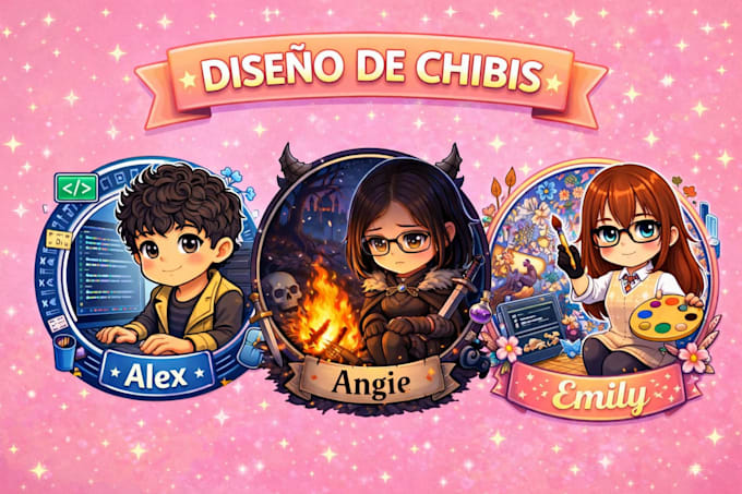 create custom chibi kawaii character logo art
