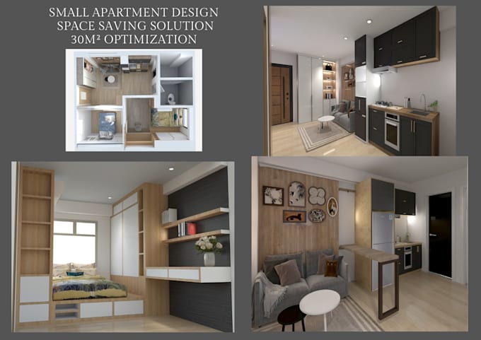 design small apartment with space saving layout