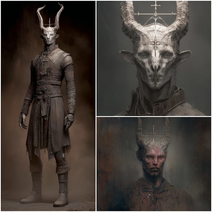 design scary horror creature and character concept art
