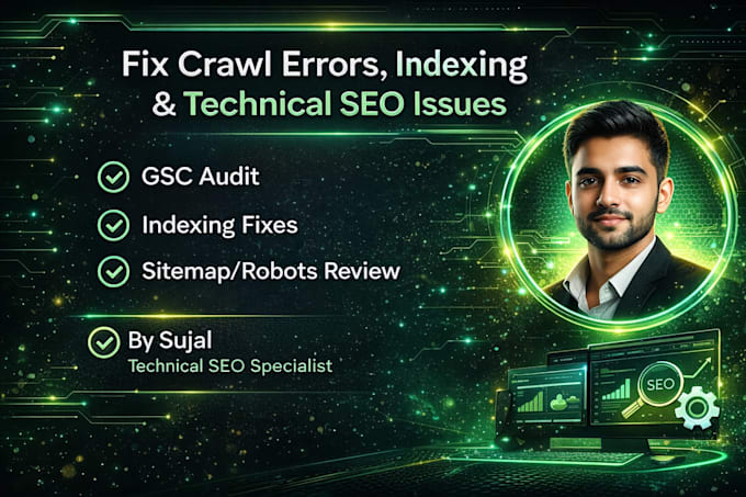 technical SEO audit, fix crawl errors, indexing issues, and improve site health