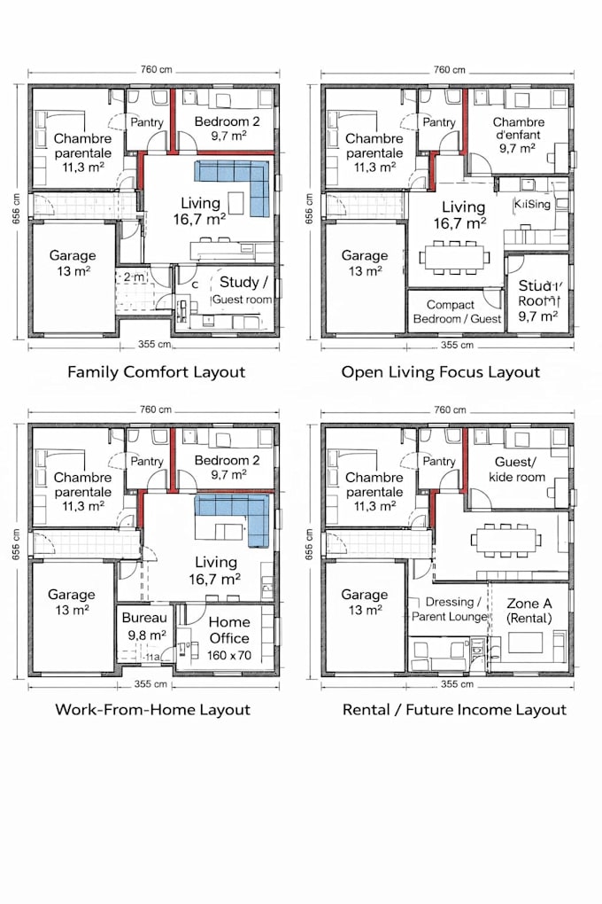 Design 2d floor plans house maps and home layouts in autocad by ...