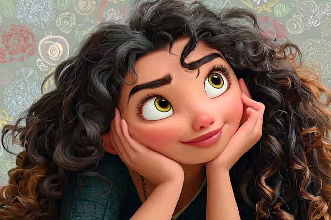 drawing a cartoon disney portrait