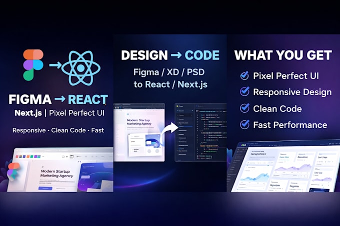 Convert figma design into react or nextjs website by Gobinda_dev | Fiverr