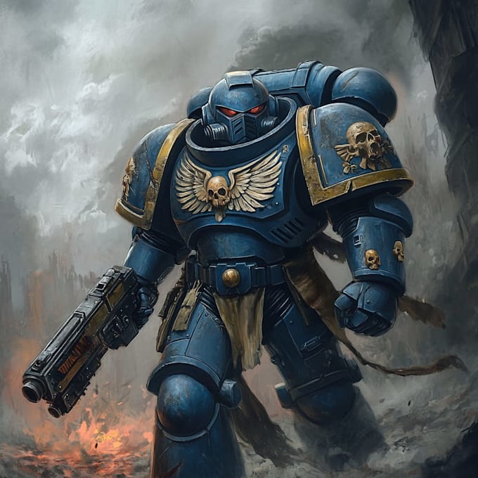 draw warhammer 40k figures with old school