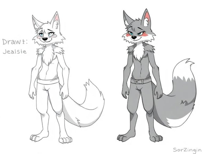 draw reference sheet for your furry character