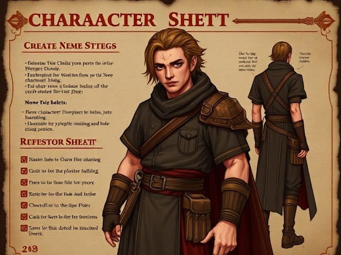 create character reference sheets for you