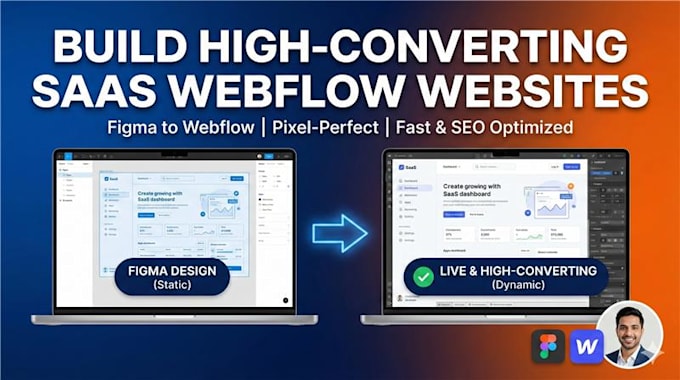 build a high converting saas webflow website from figma