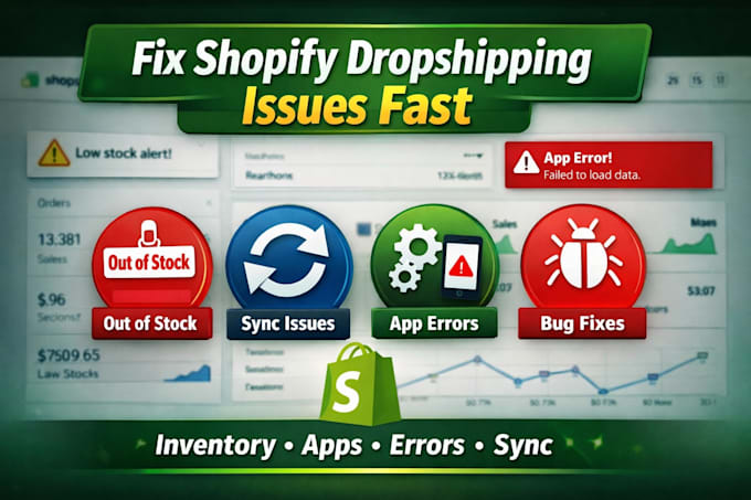 fix shopify dropshipping issues for stock sync apps errors