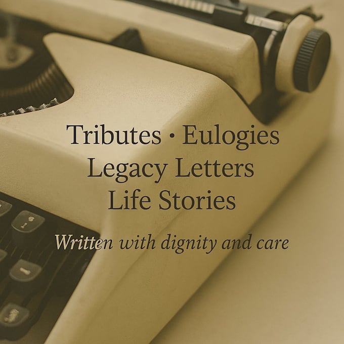 write a tribute, eulogy or life story