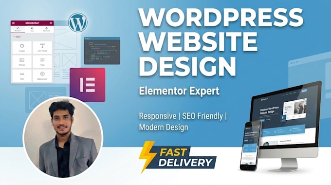 create a responsive wordpress website design with elementor
