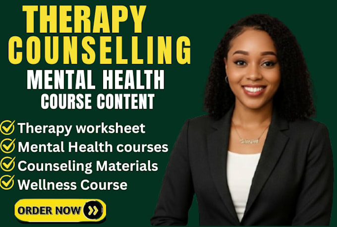 create mental wellness course content with therapy worksheet