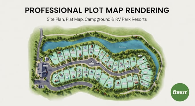 professionally render plot map plat map site plan campground map rv park resort