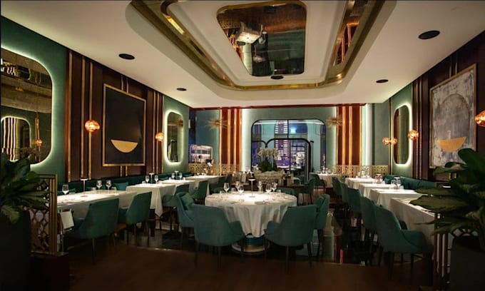 create modern party hall interior,lounge render, reception staging,wedding event