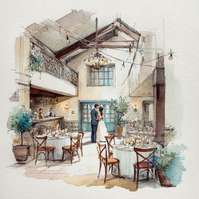 personalized watercolor crest for wedding