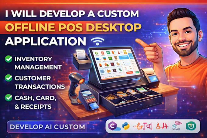 develop a custom offline pos desktop application
