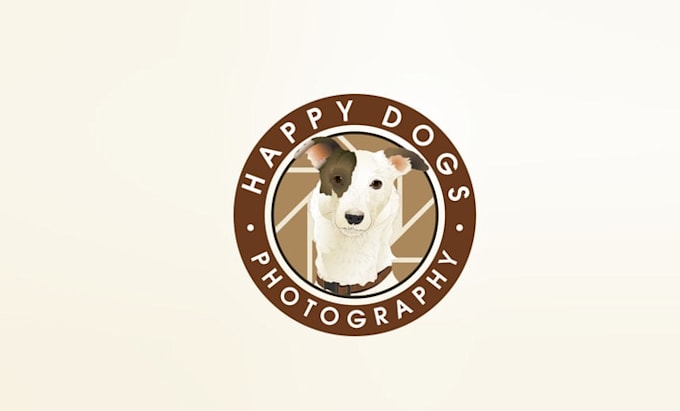 create a unique illustration happy dogs logo