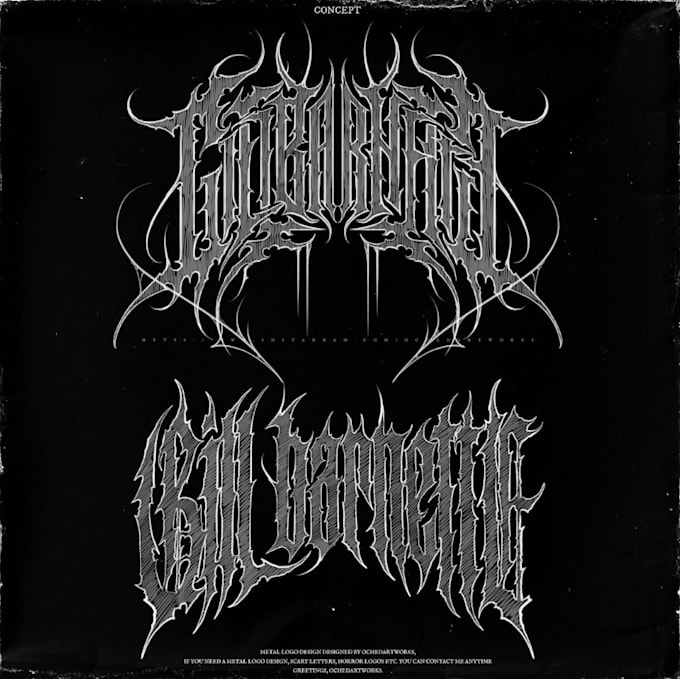 create a metal logo using ink and traditional techniques