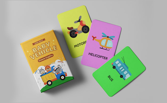 design kids educational flash cards and learning cards
