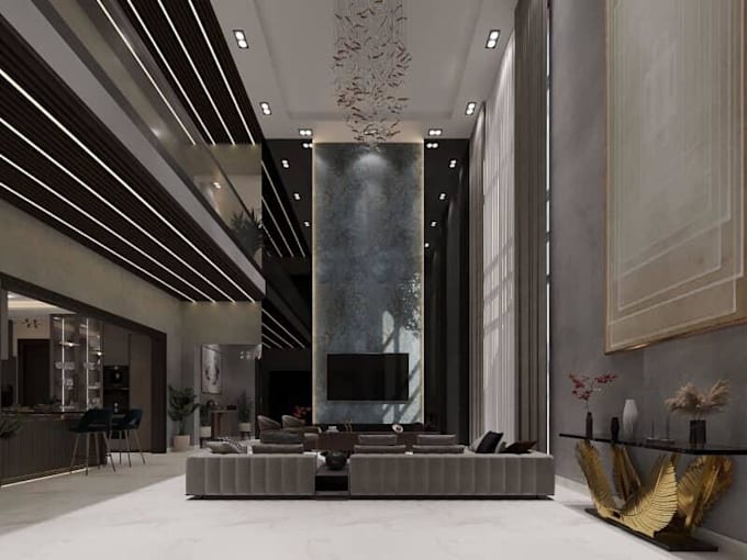 design professional interior design with realistic 3d rendering
