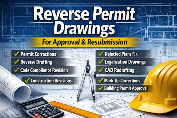 reverse permit drawings for approval, corrections ,resubmission