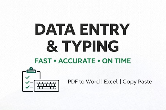 do fast and accurate data entry and typing work