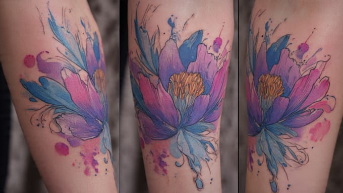 create a watercolor tattoo design