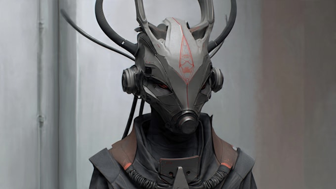 a sci fi character illustration or sci fi character