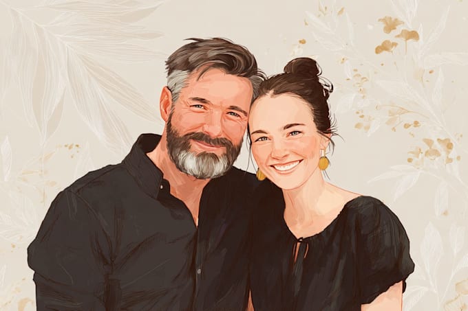 design couple portrait illustration