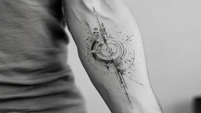 custom an abstract black tattoo design
