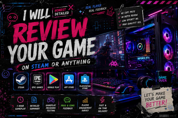 review game on steam or anything game