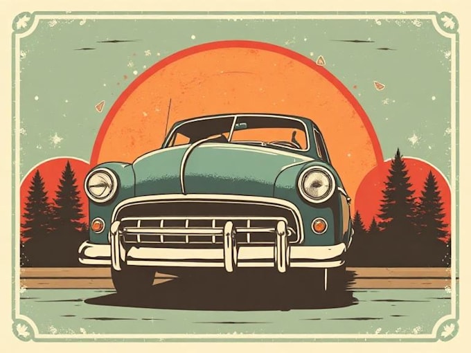 Create vintage retro style design and illustration for you by ...