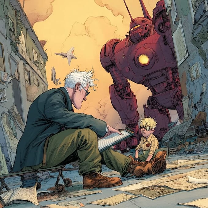 create ai comic book, illustrations any style
