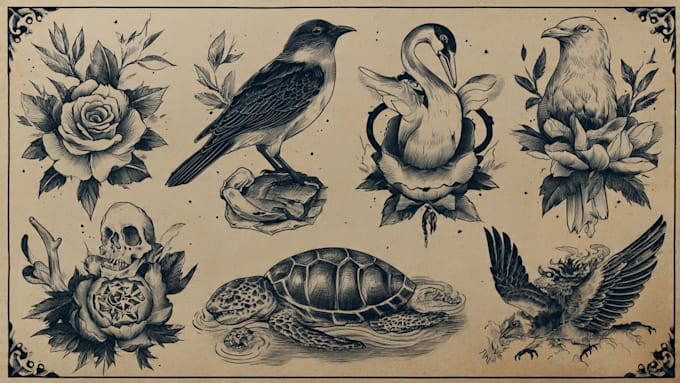 create a traditional style tattoo design