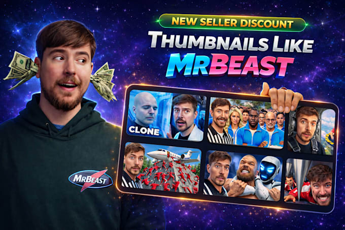 design professional youtube thumbnails like mrbeast