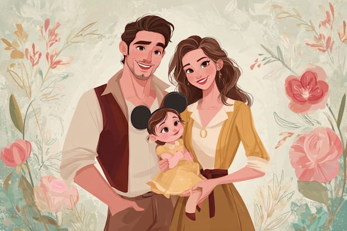 do a disney family portrait
