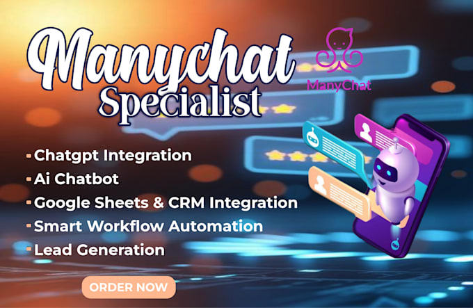 create instagram facebook whatsapp chatbot automation using manychat