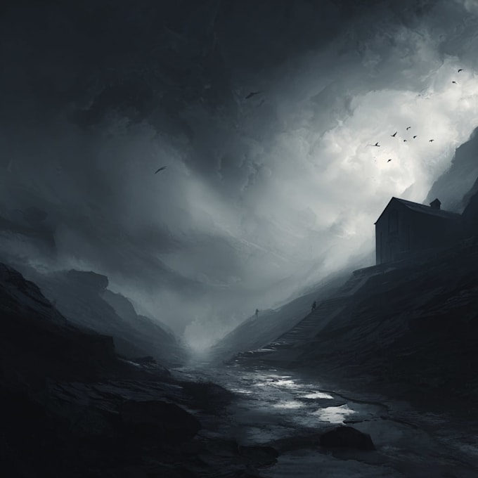 do mystical horror dark environment concept art or landscape