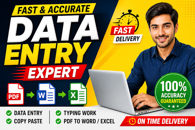 do accurate data entry, copy paste, PDF to word and excel data entry