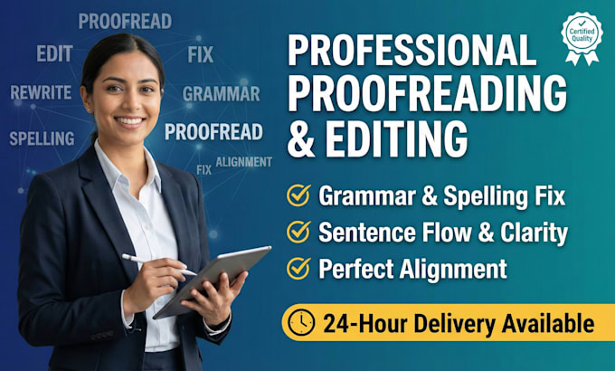 proofread, editable, retype, rewrite, and fix grammar, spelling, and alignment