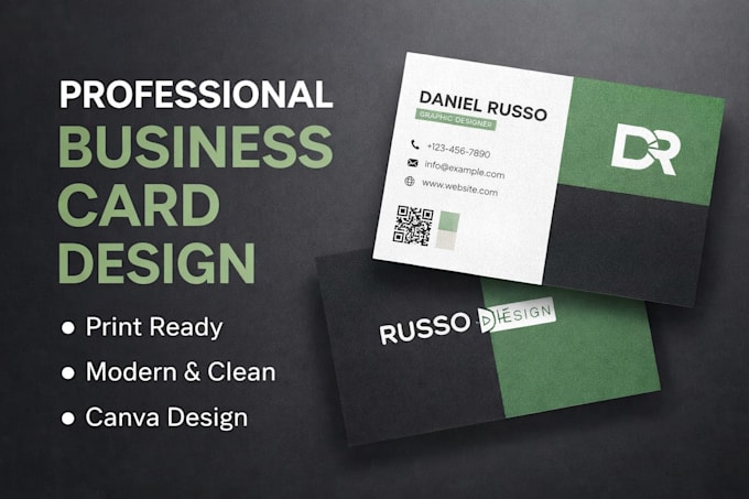 design a professional business card or visiting card using canva