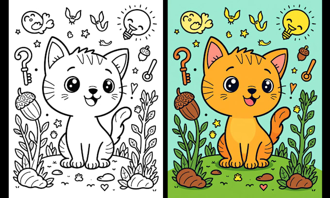 create 100 unique kids coloring pages for amazon KDP and etsy