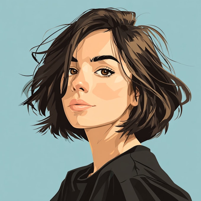 draw cartoon vector portrait with your face