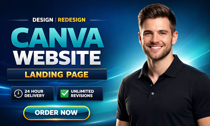 create custom canva website, canva landing page, canva design, html website