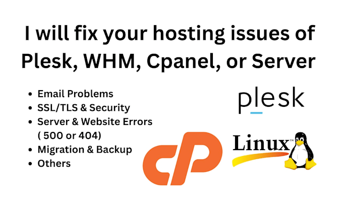 fix cpanel, plesk, whm and vps server issues