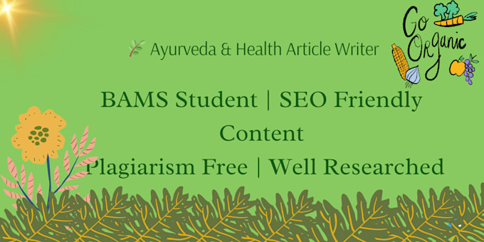 write SEO friendly ayurveda and health articles