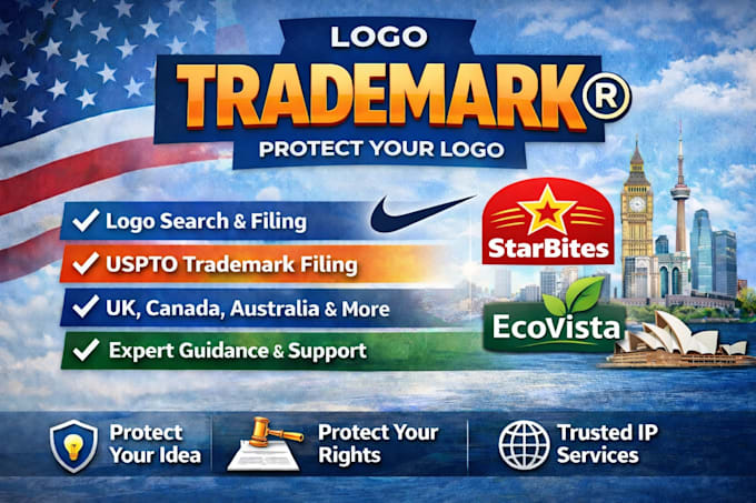 Do logo design trademark application trademark for business by ...