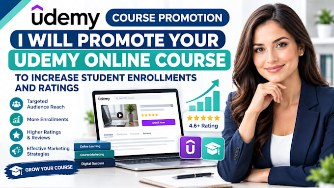 promote your udemy online course to increase student enrollments and ratings